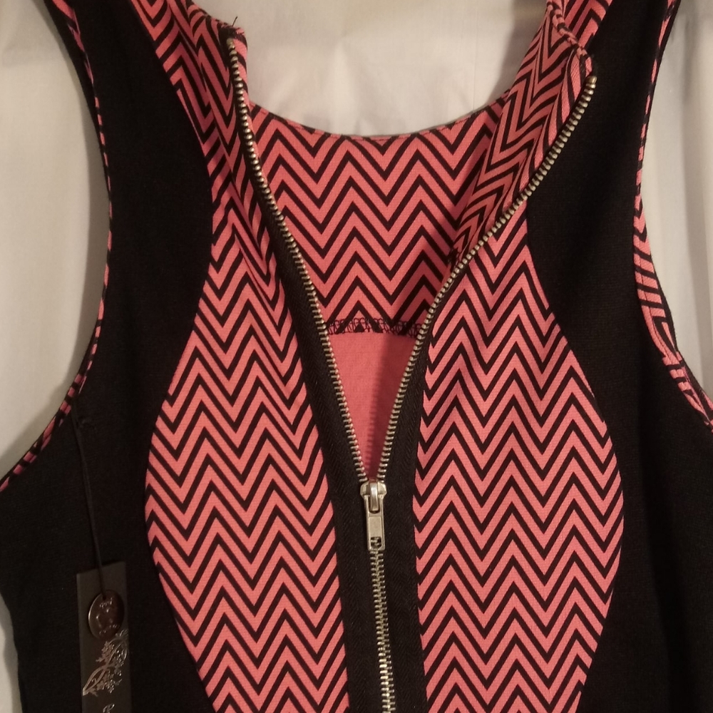 POOF COUTURE SLEEVELESS DRESS PINK BLACK SIZE SMALL